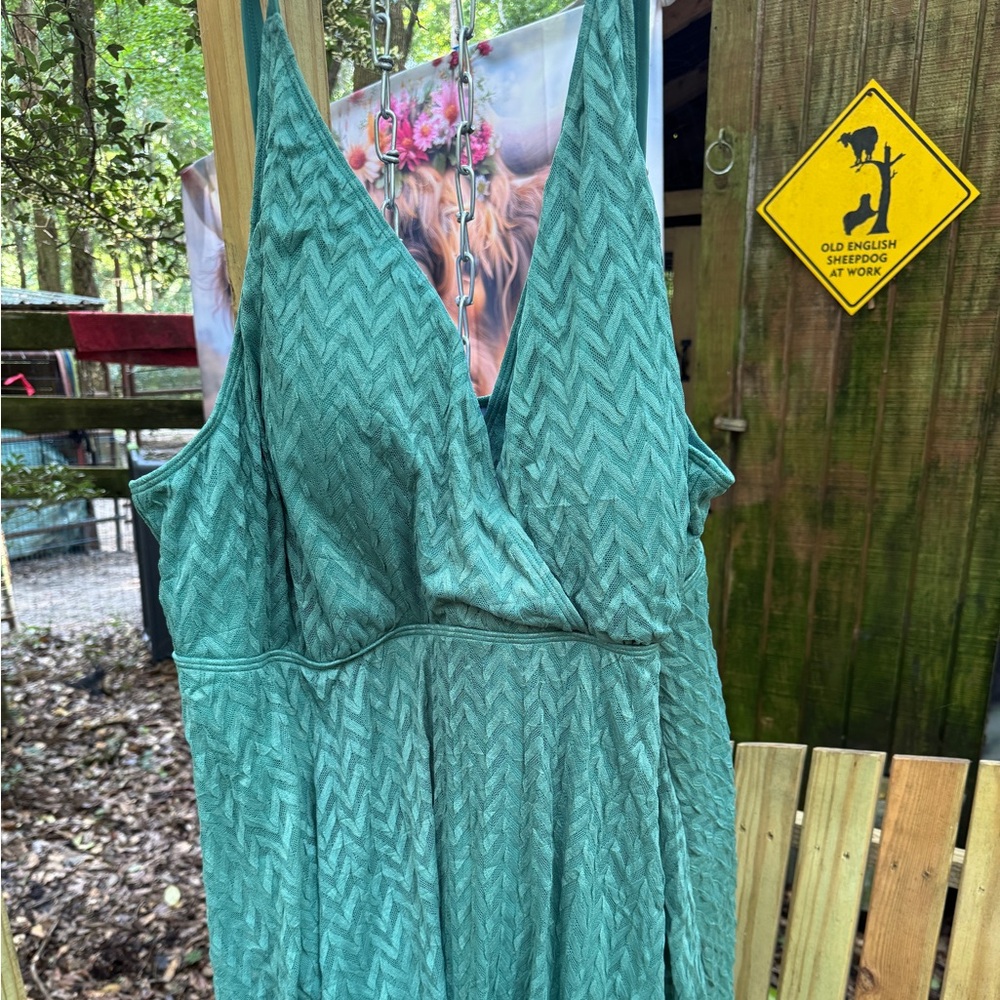 BloomChic Green Chevron One Piece Swimsuit - Picture 4 of 5